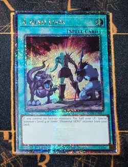 YUGIOH A Hero Lives (RA04-EN087) Quarter Century Secret Rare 1st Edition NM - Image 1