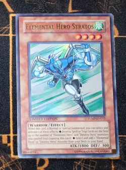 YUGIOH Elemental HERO Stratos (JUMP-EN012) Ultra Rare Limited Edition Excellent - Image 1