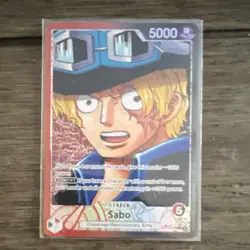 Namco One Piece CCG Sabo OP13-004 Leader Alternate Art Foil Carrying on His Will - Image 1