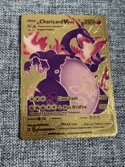Pokemon Charizard VMAX Gigantamax 330hp Gold Foil Fan Art Collector Card TCG - Image 1