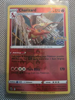 Pokemon Go Charizard Reverse Holo Rare TCG Card 010/078 - Image 1