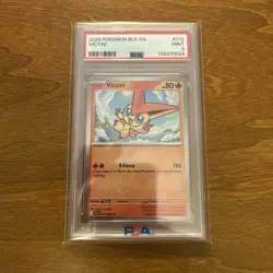 PSA 9 Pokemon TCG Victini Holo Black Bolt 012/086 SV Rare Card (NM Condition) - Image 1