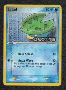 Lotad 63/107 Reverse Holo EX Deoxys 2005 Pokemon Card NM/M - Image 1