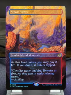 MTG - Steam Vents (0348) Rare (Borderless FOIL) - Lorwyn Eclipsed - Image 1