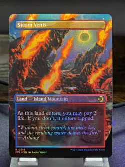 MTG - Steam Vents (0348) Rare (Borderless FOIL) - Lorwyn Eclipsed - Image 2