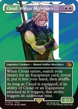 MTG - Cloud, Midgar Mercenary (Borderless) (Surge Foil) Final Fantasy Foil - Image 1