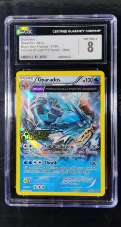 2015 POKEMON ANCIENT ORIGINS PRERELEASE GYARADOS HOLO PROMO #XY60 CGC 8 - Image 1