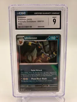 Pokemon Umbreon 2025 Prismatic Evolutions 59/131 Holo CGC 9 Mint (JD3) - Image 1