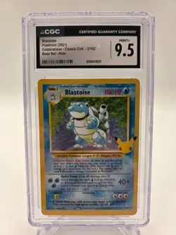 Pokemon Blastoise 2021 Celebrations Classic Coll. 2/102 Holo CGC 9.5 Mint+ - Image 1