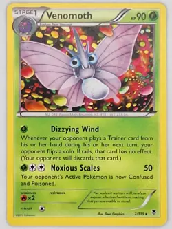 Venomoth 2/119 Pokemon - XY Phantom Forces MP - Image 1