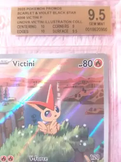 2025 POKEMON SVP EN-SV BLACK STAR PROMO #208 VICTINI BGS 9.5 GEM MINT PSA 10 CGC - Image 3