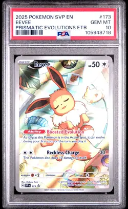 2025 POKEMON SVP EN-SV BLACK STAR PROMO #173 EEVEE PSA 10 - Image 1