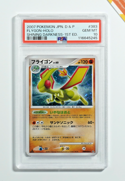 Pokemon PSA 10 Flygon #383 Holo DP3 1st Ed Shining Darkness 2007 Japanese - Image 1