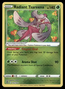 Pokemon Cards Radiant Tsareena 016/195 Silver Tempest Radiant Rare NM - Image 1