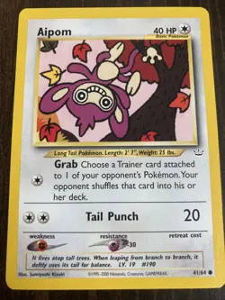 Aipom 41/64 Neo Revelation Rare Vintage Pokemon Card Apom Apeom - Image 1