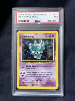 Pokemon TCG Misdreavus Neo Revelation Holo Card 11/64 Unlimited Rare PSA 7 - Image 1