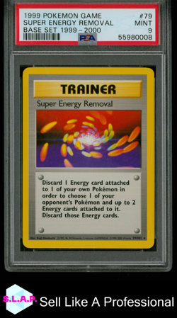 SUPER ENERGY REMOVAL POKEMON #79 1999 BASE SET NON HOLO ENGLISCH PSA 9 - Image 1