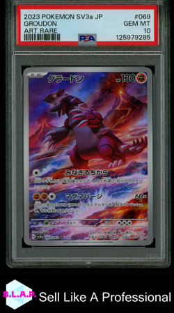 GROUDON POKEMON 69 2023 SV3A JP ART RARE JAPANISCH PSA 10 - Image 1