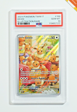 Pokemon PSA 10 Eevee #188 Crepuscolo Mascherato Illustration Rare 2024 Italiano - Image 1