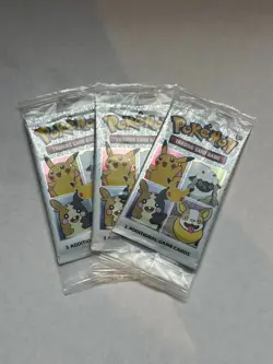 Lot of 3 Pokemon TCG: 25th Anniversary General Mills Cereal Packs - Image 1