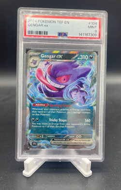2024 Pokemon Tef EN-Temporal Forces Gengar EX #104 PSA 9 - Image 1