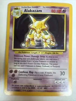 Pokemon Alakazam 1/102 Holo Rare Unlimited Edition Base Set - Image 1