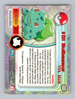 Bulbasaur #01 - TOPPS Pokemon Nintendo NON HOLO - Image 2