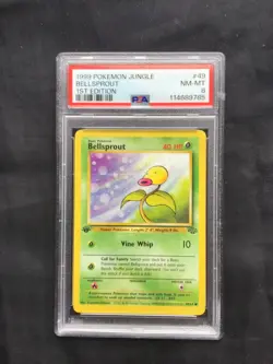 Pokemon Cards: 1st Edition Jungle Common: Bellsprout 49/64 PSA 8 - Image 1