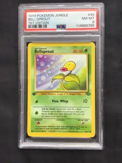 Pokemon Cards: 1st Edition Jungle Common: Bellsprout 49/64 PSA 8 - Image 2
