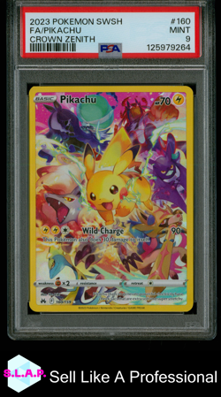 PIKACHU POKEMON 160 2023 CROWN ZENITH FA ENGLISCH PSA 9 - Image 1