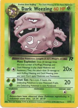 Pokemon: Team Rocket: Unlimited Holofoil Dark Weezing: MP Condition - Image 1