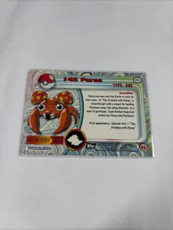 2000 Topps Pokemon TV Animation Series Black Logo #46 Paras - Image 5