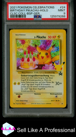 PIKACHU POKEMON 24 2021 CELEBRATIONS HOLO GERMAN PSA 9 - Image 1