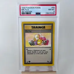 1999 Pokemon Fossil 1st Edition MR. FUJI #58 PSA 8 MINT VINTAGE WOTC #1 - Image 1