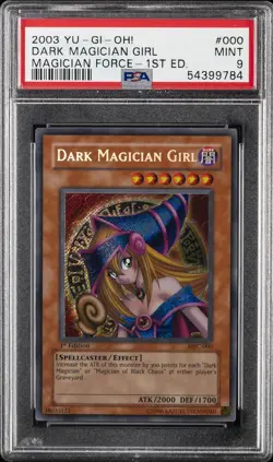 2003 YU-GI-OH! MFC-MAGICIAN'S FORCE 1ST ED #000 DARK MAGICIAN GIRL PSA 9 - Image 1