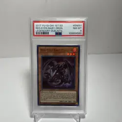 Yugioh TCG Red-Eyes Baby Dragon LEDU-EN001 1st Edition Ultra Rare Graded Psa 8 - Image 1