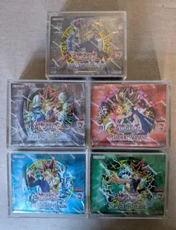 Yugioh 25th Anniversary Booster Box Complete Set LOB MRD SRL PSV IOC w/ Acrylic - Image 1
