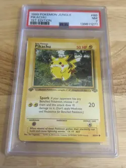 1999 Pokemon Jungle Pikachu Card 60/64 PSA 7 1st Edition - Image 1