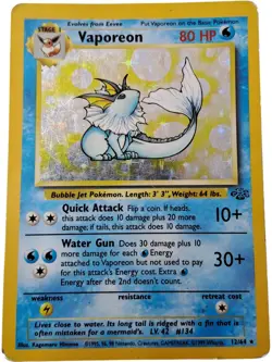Vaporeon Pokemon Card Holographic 1999 Jungle Set Collectible T2348 D1 - Image 1