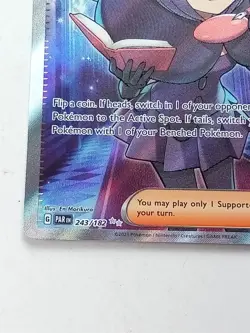 Shauntal 243/182 Paradox Rift Holo Rare Trainer Pokemon Card 2023 - Image 2