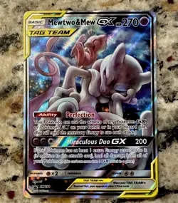 Pokemon Mewtwo & Mew GX TAG TEAM Promo Holo Card SM191 Full Art - Image 1