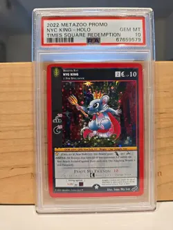 2022 MetaZoo Promo Times Square Redemption Card NYC King-Holo PSA 10 - Image 1