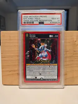 2022 MetaZoo Promo Times Square Redemption Card NYC King-Holo PSA 10 - Image 2
