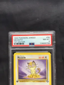 Pokemon Cards: 1st Edition Jungle Common: Meowth 56/64 PSA 8 - Image 3