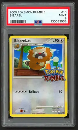 Pokemon Cards - PSA 9 Bibarel 16/16 - Pokemon Rumble Holo - MINT - PSA9 - Image 1