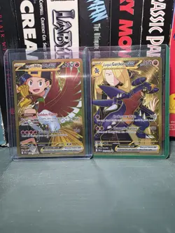 Two Gold Destined Rivals Gold Foil Card Pokemon Cynthias Garchomp & Ethans Ho-oh - Image 1