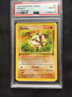Pokemon Cards: 1st Edition Jungle Common: Mankey 55/64 PSA 8 - Image 2