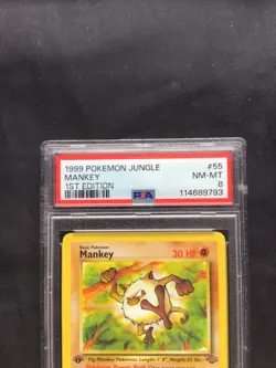 Pokemon Cards: 1st Edition Jungle Common: Mankey 55/64 PSA 8 - Image 3