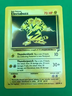 Electabuzz - 24/130 - Base2 Set - Common - Pokemon Card - Unlimited Edition - NM - Image 1