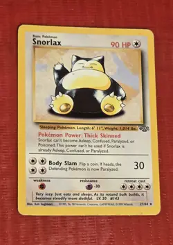 Snorlax Non Holo Rare Pokemon TCG Card Jungle Set 27/64 Near MINT Condition - Image 1